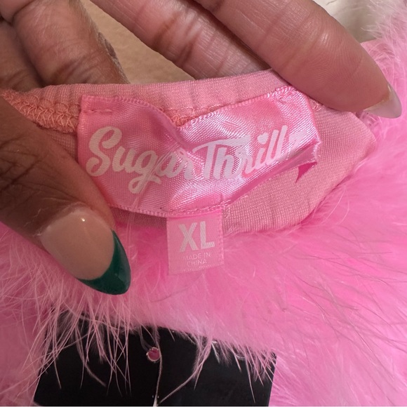 Dolls Kill Baby flirty N’ Thriving Marabou Dress - Picture 4 of 12